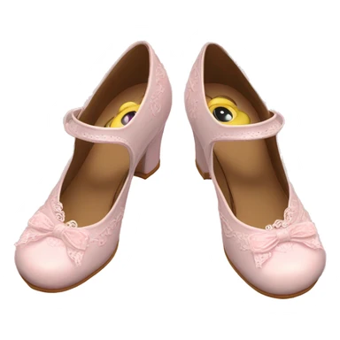 vintage rococo pale pink mary jane shoes sticker