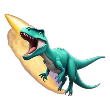 T-Rex flying a spaceship sticker