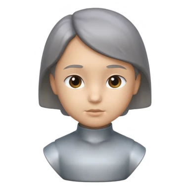 gray metal child bust sticker