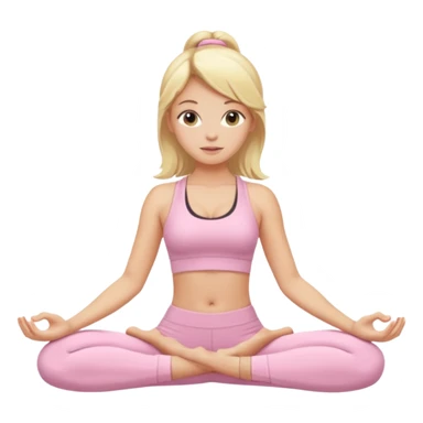 Yoga Blonde Girl With Light Pink Clothes sticker