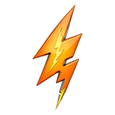 chrome orange lightning bolt  sticker