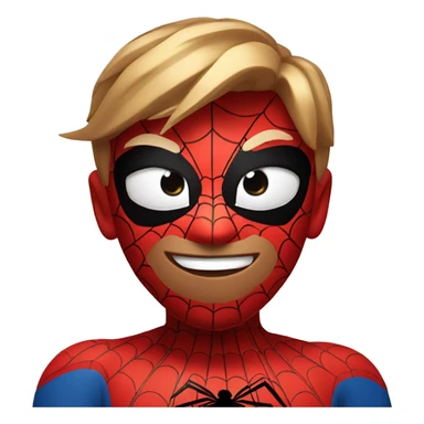 Spider Man winking with heart sticker