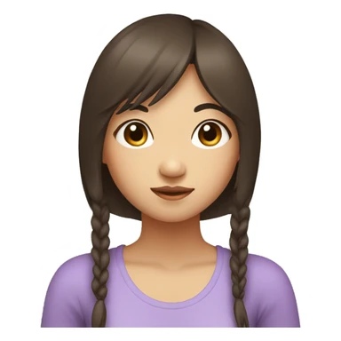 asian girl with long brown hair and bangs doing yoga sticker