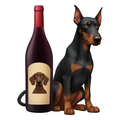 Red wine and doberman sticker