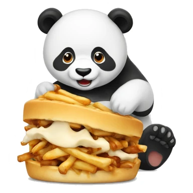 Potine qui porte un panda qui mange de la poutine  sticker