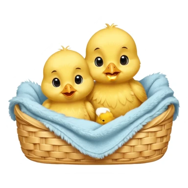Two baby chicks cuddling in bed sticker