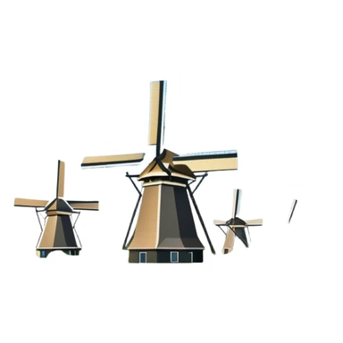 cinematic-realistic-kinderdijk-windmills-landmark-emoji,-showcasing-traditional-dutch-windmills-aligned-along-a-tranquil-canal,-with-lush-green-fields sticker