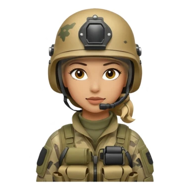 sketch female special operations communications operator with combat gear sticker