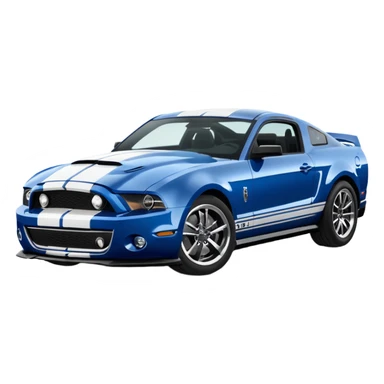 Blue mustang Shelby with white stripes sticker