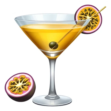 Pornstar martini with passionfruit floating in the glass sticker