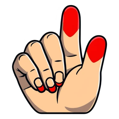 Cute Korean finger heart gesture, hand making a small heart with thumb and index finger sticker