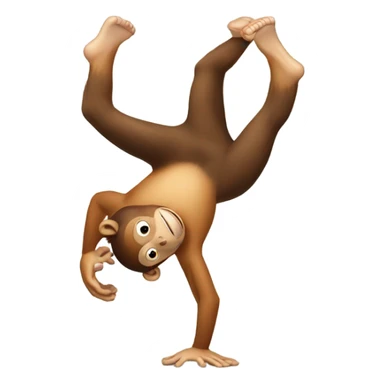 Upside down monkey doing a handstand sticker