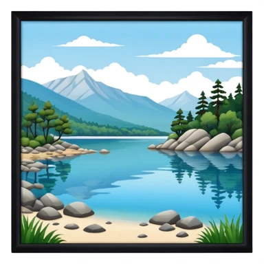 Lake in indian style with no house  sticker