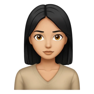 woman with black straight hair and tan skin sticker