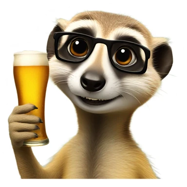 Meerkat with beer sticker