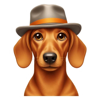 orange dachshund with hat sticker