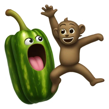 Pickles dancing on a monkey  sticker