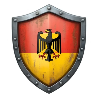 shield with the German flag sticker
