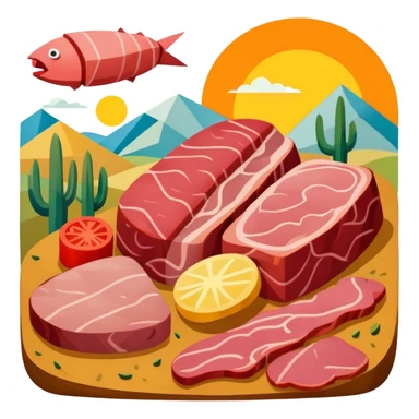 picasso abstract SPAM MEAT landscape  sticker