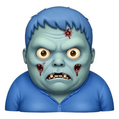 fat zombies blue clothes sticker