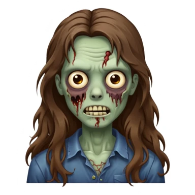 zombie com cabelo ondulado longo marrom legal sticker