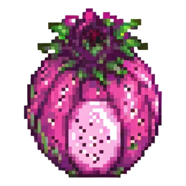 dragon fruit, pixel art style sticker