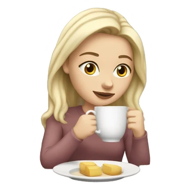 White girl sipping tea  sticker
