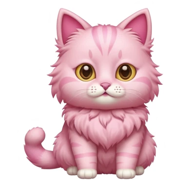 cute pink cat, full body. diferent body shape. sticker