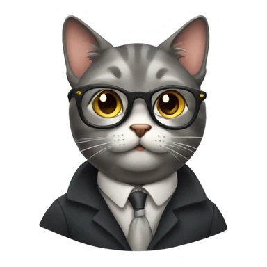 Studious cat sticker