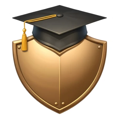 Shield with Graduation Cap sticker