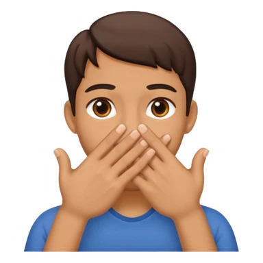 Fingers intertwined and  covering the mouth  sticker