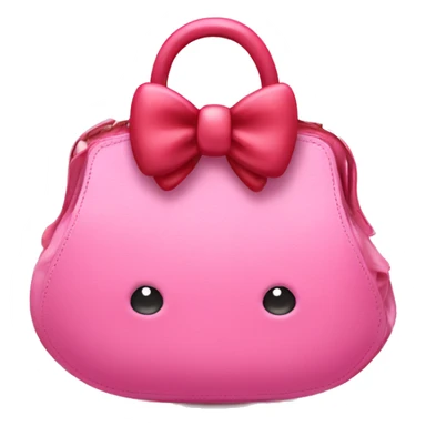 pink purse with bow and cherry sticker