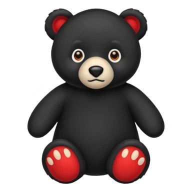 Un osos de peluche negro y que los ojos sean X rojas sticker