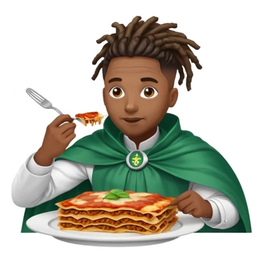  High fade black Dreadlocks doctor and nigerian cape eating lasagna  sticker