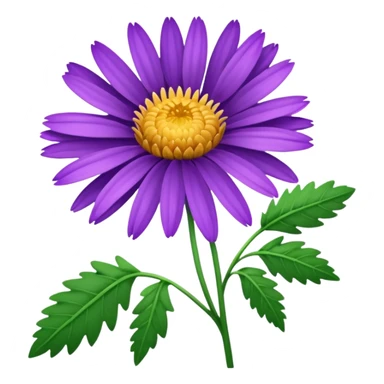 single Aster, straight stem sticker