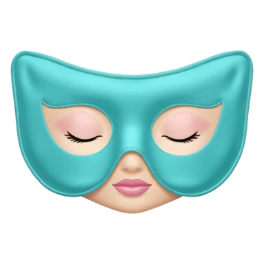 Sleeping mask of Tiffany color sticker
