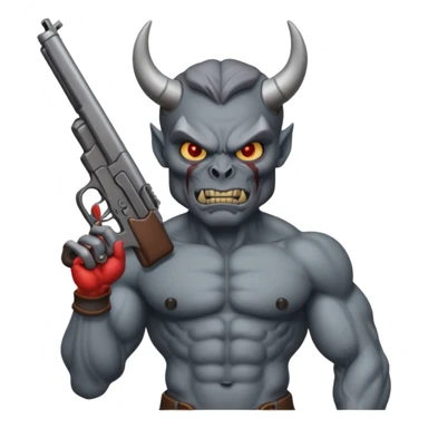 Demon with a gun  sticker