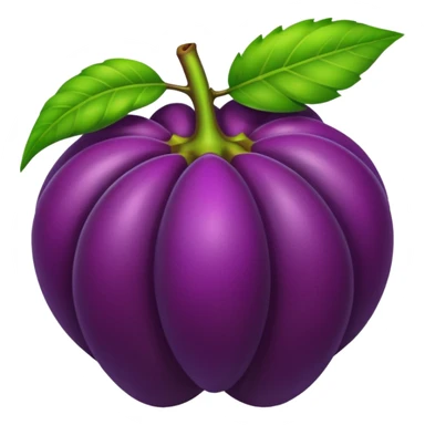 mangostán entero con hojas, simple, brillante, sin texto sticker