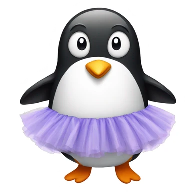 Penguin wearing a tutu sticker