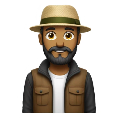 Italien costaud sans lunette avec une grosse barbe qui joue de la basse et porte une casquette noire sticker