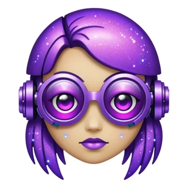 glitter music purple cyberpunk sticker