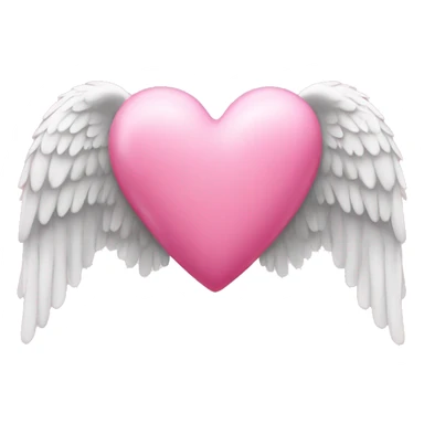 Pink heart with angel wings sticker