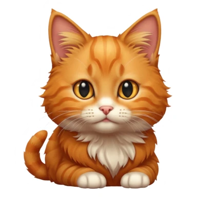 A high-resolution photo-realistic digital illustration of a solid ginger tabby cat kitten sticker