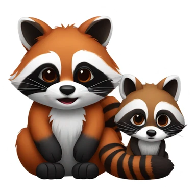 Raccoon and red panda sticker