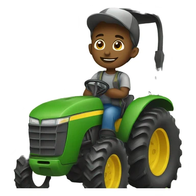 Boy on tractor sticker