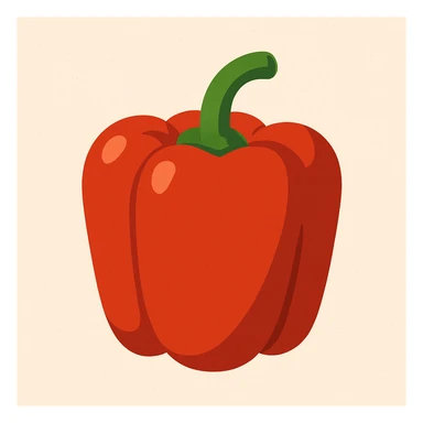flat toon style red pepper with simple shapes sticker