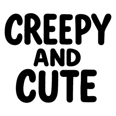 Creepy and cute text sticker