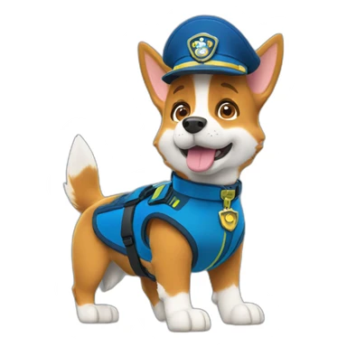 paw patrol corgi service dog sticker