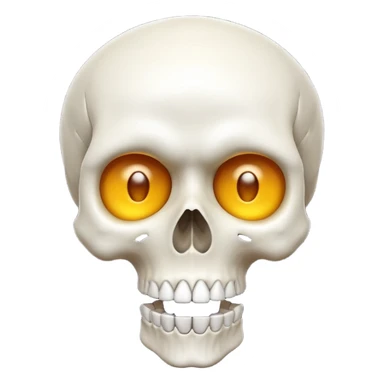 Una calavera combinado con el emoji de sorprendido  sticker