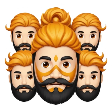 Ravanasura with beard and mustach young beautiful and terror with ten heads with white skin sticker